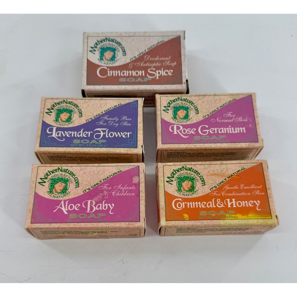 Mother Nature Handcrafted Soap Lot 5  3.5oz Natural Essential Oil Bar
